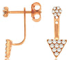 .36CT DIAMOND 14KT ROSE GOLD ROUND FLOWER TRILLION TRIANGULAR HANGING EARRINGS