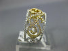 ESTATE WIDE .67CT DIAMOND 18KT TWO TONE GOLD 3D OPEN FILIGREE ANNIVERSARY RING