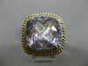 LARGE 10.93CT DIAMOND & AAA EXTRA FACET AMETHYST 14K TWO TONE GOLD FILIGREE RING