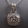 ESTATE .29CT DIAMOND 14KT WHITE GOLD 3D CLASSIC ROUND SQUARE FOATING PENDANT