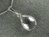 ESTATE AAA CRYSTAL 14KT WHITE GOLD 3D CLASSIC BEZEL TEAR DROP PEAR SHAPE PENDANT