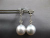 ESTATE .44CT DIAMOND & AAA TAHITIAN PEARL 18K WHITE GOLD 3D FUN HANGING EARRINGS