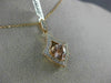 1.13CT DIAMOND & AAA MORGANITE 14KT WHITE & ROSE GOLD TRILLION FILIGREE PENDANT