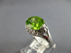 LARGE 2.85CT DIAMOND & AAA PERIDOT 14KT WHITE GOLD OVAL & ROUND FRIENDSHIP RING