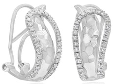 ESTATE .40CT DIAMOND 14KT WHITE GOLD 3D CLASSIC SNAKE CLIP ON HANGING EARRINGS
