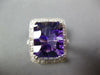 LARGE 4.96CT DIAMOND & AAA AMETHYST 14KT WHITE GOLD CUSHION HALO FILIGREE RING