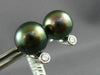 ESTATE .15CT DIAMOND & AAA TAHITIAN PEARL 14K WHITE GOLD 3D ETOILE STUD EARRINGS
