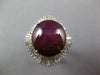 ESTATE EXTRA LARGE 22.50CT DIAMOND & AAA STAR RUBY PLATINUM OVAL BALLERINA RING