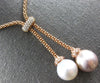 LARGE .27CT DIAMOND & AAA WHITE & PINK SOUTH SEA PEARL 18KT ROSE GOLD NECKLACE