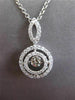 ESTATE .50CT DIAMOND 14KT WHITE GOLD SOLITARE HALO FILIGREE FLOATING PENDANT