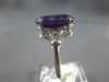 LARGE 8.02CT DIAMOND & AAA AMETHYST 14KT WHITE GOLD OVAL & ROUND FILIGREE RING