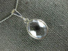 ESTATE AAA CRYSTAL 14KT WHITE GOLD 3D CLASSIC BEZEL OVAL PENDANT