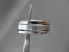 ESTATE 14K WHITE GOLD CLASSIC MATTE & SHINY WEDDING ANNIVERSARY BAND RING #23162