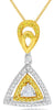 .51CT WHITE & FANCY YELLOW DIAMOND 18KT 2 TONE GOLD TRILLION & ROUND FUN PENDANT