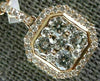 ESTATE LARGE .74CT DIAMOND 18K ROSE GOLD 3D SQUARE OCTAGON CLUSTER HALO PENDANT