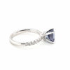 2.85CT DIAMOND & AAA TANZANITE 18K WHITE GOLD CUSHION & ROUND SEMI ETERNITY RING