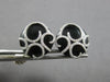 LARGE .60CT DIAMOND & AAA ONYX 14K WHITE GOLD CIRCULAR FILIGREE HANGING EARRINGS
