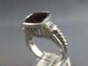 LARGE 4.46CT DIAMOND & AAA GARNET 14KT WHITE GOLD CUSHION & ROUND BEZEL FUN RING