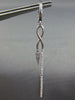 ESTATE .28CT DIAMOND 14KT WHITE GOLD 3D CLASSIC INFINITY BAR HANGING EARRINGS