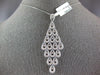 EXTRA LARGE 2.49CT DIAMOND 14KT WHITE GOLD 3D MULTI TEAR DROP CHANDELIER PENDANT