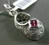 ESTATE .57CT DIAMOND & RUBY 14KT WHITE GOLD FILIGREE MILGRAIN BABY SHOE PENDANT