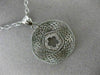 ANTIQUE .20CT DIAMOND 14K WHITE GOLD FILIGREE 5 CLOVER FLOWER FLOATING PENDANT