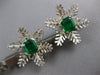 ANTIQUE 6.46CT DIAMOND & AAA EMERALD 18KT WHITE GOLD & PLATINUM CLIP ON EARRINGS