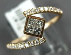 .32CT DIAMOND 14KT ROSE GOLD ROUND & PRINCESS INVISIBLE SQUARE CRISS CROSS RING