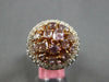 LARGE 2.67CT WHITE & PINK DIAMOND 18K WHITE & ROSE GOLD CLUSTER ANNIVERSARY RING