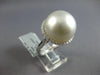 LARGE .44CT DIAMOND & AAA SOUTH SEA PEARL 18K WHITE GOLD ROUND CLASSIC HALO RING