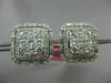 LARGE 3.18CT MULTI SHAPE DIAMOND 18K WHITE GOLD SQUARE DOUBLE HALO STUD EARRINGS