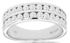 1.0CT DIAMOND 14KT WHITE GOLD ROUND CHANNEL 2 ROW SEMI ETERNITY ANNIVERSARY RING
