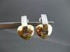 ESTATE 14KT WHITE & YELLOW GOLD HEART HANGING CLIP ON EARRINGS BEAUTIFUL! #22561