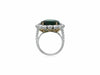 GIA CERTIFIED 15.02CT DIAMOND & AAA EMERALD 18K 2 TONE GOLD HALO ENGAGEMENT RING
