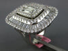 5.59CT DIAMOND 18K WHITE GOLD 3D ROUND & BAGUETTE BALLERINA SQUARE COCKTAIL RING