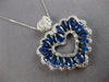 LARGE 7.5CT DIAMOND & AAA SAPPHIRE 14KT WHITE GOLD 3D PEAR SHAPE & ROUND PENDANT