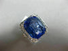 ESTATE EXTRA LARGE 12.25CT DIAMOND & AAA SAPPHIRE 14K WHITE GOLD ENGAGEMENT RING