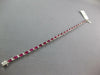 ESTATE 6.61CT DIAMOND & AAA RUBY 18K WHITE GOLD BAGUETTE & ROUND TENNIS BRACELET