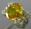 LARGE 4.35CT DIAMOND & AAA YELLOW SAPPHIRE 18KT WHITE GOLD BOW ENGAGEMENT RING