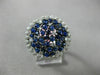 ESTATE EXTRA LARGE .56CT DIAMOND & MULTI GEM 14KT WHITE GOLD 3D MULTI SHAPE RING