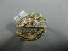 ESTATE LARGE .22CT DIAMOND 18KT ROSE GOLD OPEN FILIGREE LEAF DOME SHAPE FUN RING