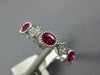 .96CT DIAMOND & AAA RUBY 18KT WHITE GOLD OVAL FLOWER FILIGREE ANNIVERSARY RING