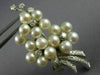 ANTIQUE LARGE 1.50CT OLD MINE DIAMOND & AAA PEARL PLATINUM 3D BROOCH PIN 23635