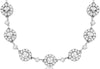 4.60CT DIAMOND 14KT WHITE GOLD 3D ROUND MULTI FLOWER BY THE YARD TENNIS NECKLACE