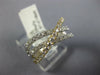 ESTATE WIDE .87CT DIAMOND 18KT WHITE & YELLOW GOLD 3 ROW CRISS CROSS X LOVE RING