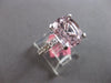 LARGE 4.69CT DIAMOND & AAA KUNZITE 18KT WHITE GOLD CUSHION ROUND ENGAGEMENT RING