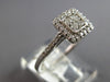 ESTATE .40CT DIAMOND 14KT WHITE GOLD 3D CLUSTER SQUARE HALO FRIENDSHIP LOVE RING