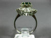 ESTATE LARGE 5.0CT DIAMOND & AAA EMERALD PLATINUM 3D CLASSIC HALO BALLERINA RING