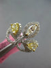 ESTATE LARGE 1.31CT WHITE & FANCY YELLOW DIAMOND 18KT 2 TONE GOLD 3D CROWN RING