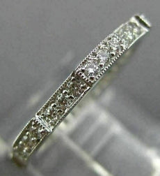 ANTIQUE .48CT DIAMOND 18K WHITE GOLD 3D FILIGREE WEDDING ANNIVERSARY RING #18635